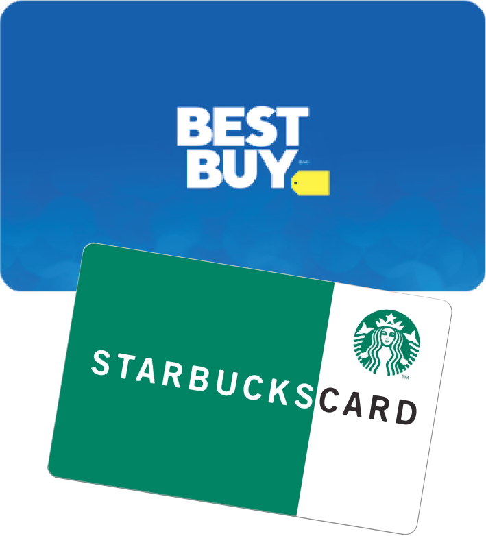 Bestbuy and Starbucks giftcards