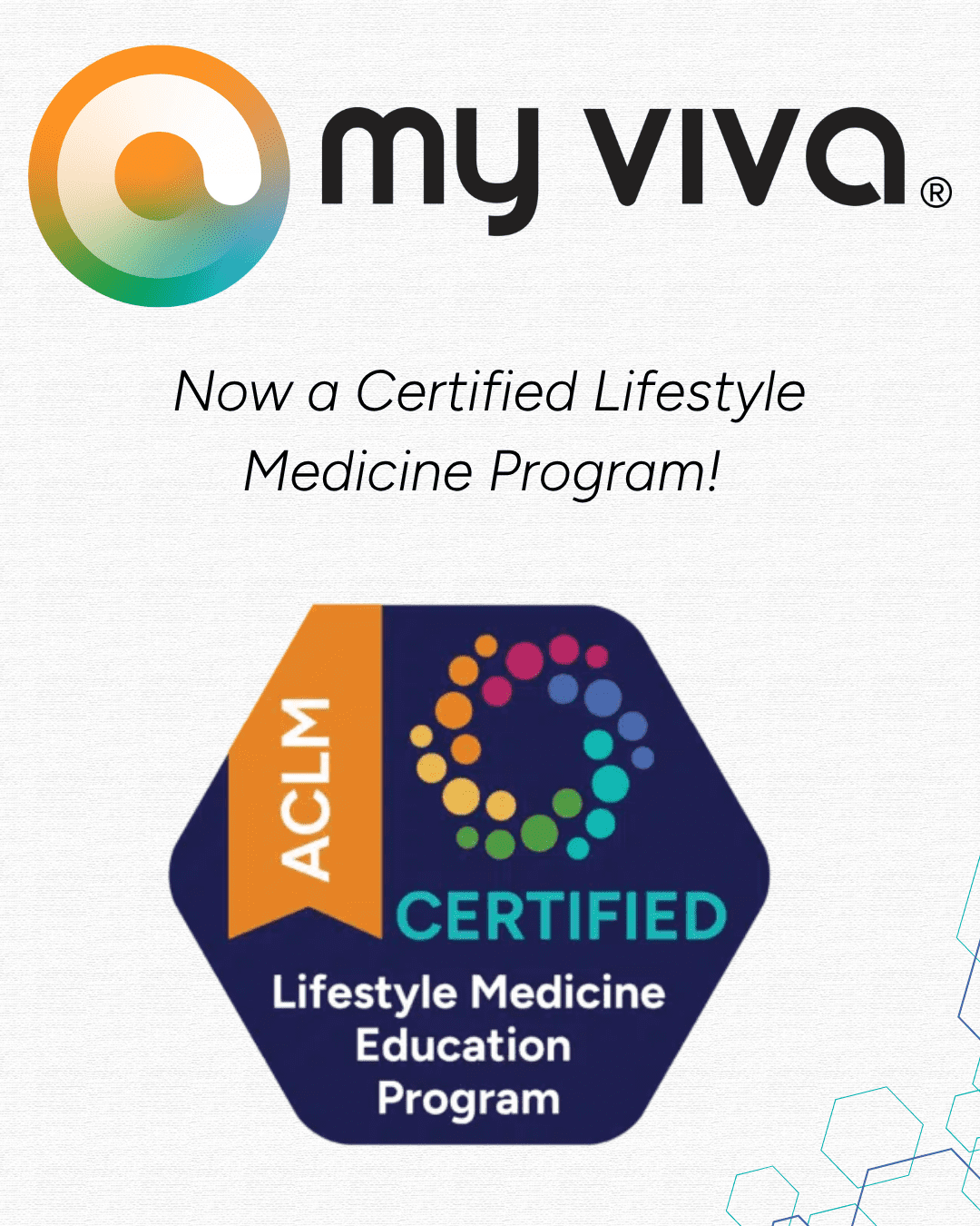 Featured image for “My Viva Plan® Becomes First Canadian Program to Earn Certification from the American College of Lifestyle Medicine”